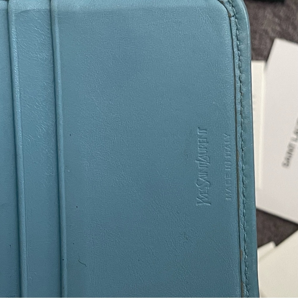 YSL COMPACT BLUE WALLET - Picture 12 of 13